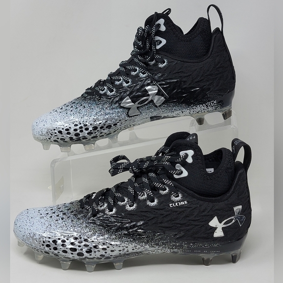 Under Armour Spotlight Clone MC Black 3026343-001 Women's Sz 12 Football Cleats - Picture 2 of 10